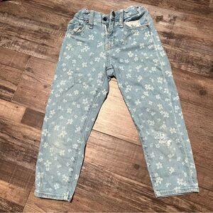 Old Navy Og straight Floral Light Blue Kids Jeans with elastic waistband